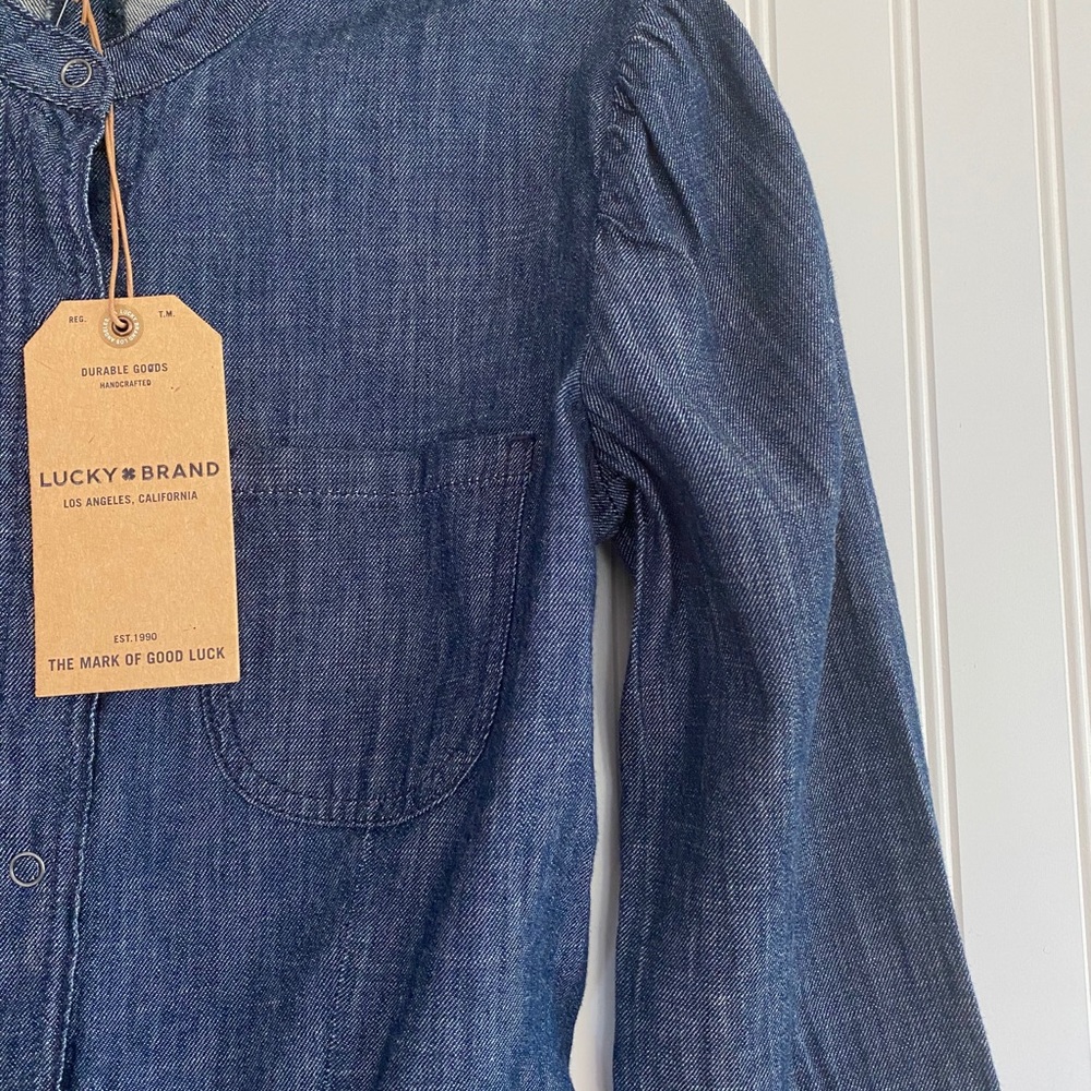 Lucky Brand True Indigo peplum top SIZE SMALL - Picture 3 of 8